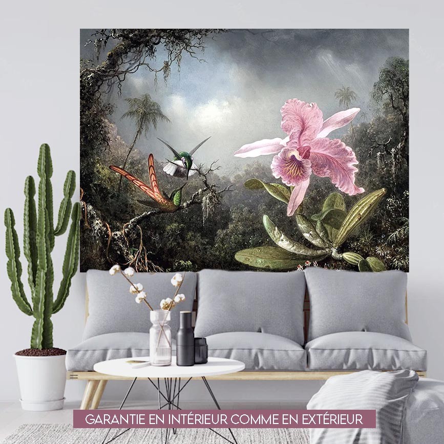 Orchid & 2 hum. mingbirds - 150x200cm