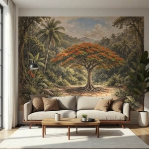 Flamboyant de La Réunion | Création de Nito 170x230cm