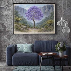 Jacaranda en fleurs – Tableau paysage tropical | Nito 70x100cm