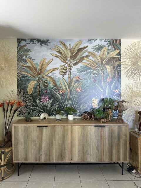 Grand format 2m x 1,5 m Bananiers couleurs