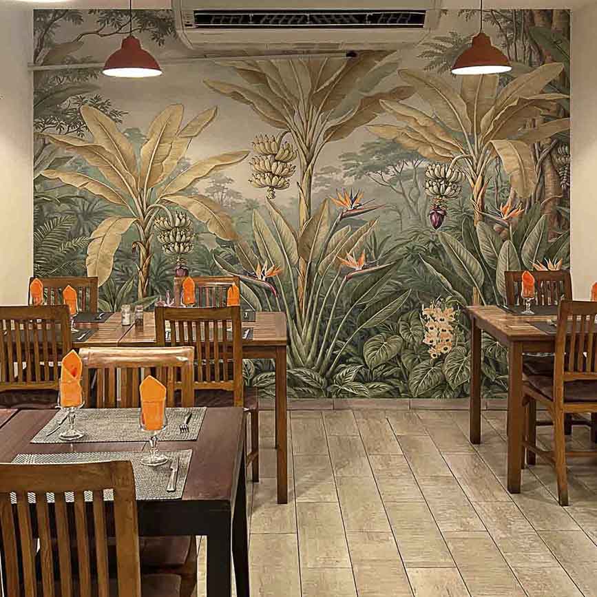 Paysage tropical avec bananiers