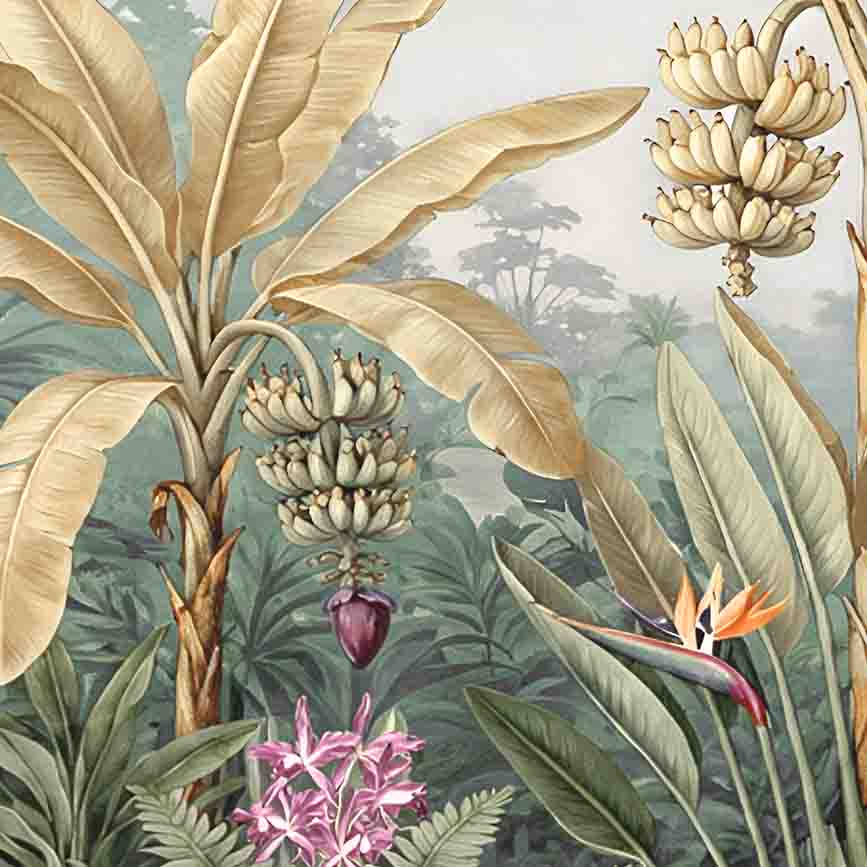 Gros plan Paysage tropical avec bananiers